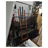 Black metal bunked.  Twin size on top, full on