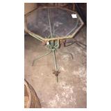 Small octagon table metal with glass