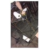 Glass coffee table and end table with lamp