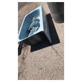 Tub and 2 sinks drain to tub on left enamel