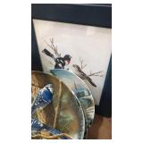 Box with bird pictures thunderbird and plates