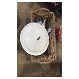 Utensils enamel lid in basket