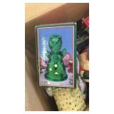 Box of vintage Christmas goodies