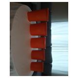 Orange canister TUPPERWARE set. Crack in the