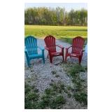 Lawn chairs. Cracked but functional.