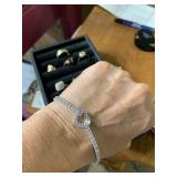 Heart Bracelet Marked China 925CZ