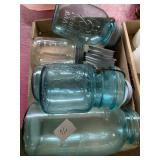 Vintage ball jars blue glass
