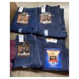 Four pair of carpenter pants three Carhart one