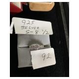 Engagement Ring Marked 925 size 8.5