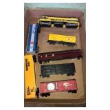 Flat of assorted train cars