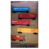 Flat of assorted train cars