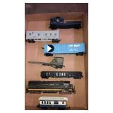 Flat of assorted train cars