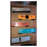 Flat of assorted train cars