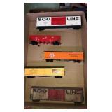 Flat of assorted train parts