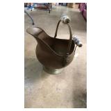 Brass ash bucket with ceramic handles