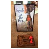 Pair of beer signs. Old Style has plug in, 23