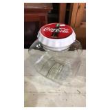 Coca Cola glass candy canister / cookie jar 9