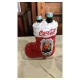 Coca Cola santa shoe cookie jar 9 inches tall