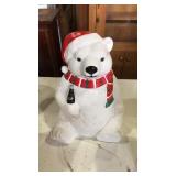 1996 Coca Cola polar bear cookie jar 10 inches tal