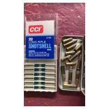 Small lot of ammo in a band aid tin