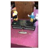 Metal golf bank and coin collector tube marked B