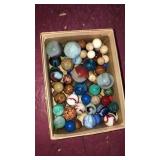 Small box of assorted marbles