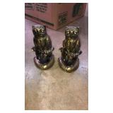 1974 metal owl bookends 8.25 inches tall