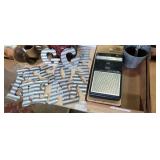 Flat with tape recorder and small bucket,scoop,