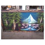 Wood framed scenery painting.  Size is about