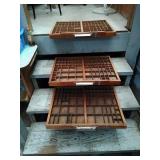 3 typeset drawers. Sizes are approximately