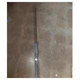 Wood vintage fishing rod in cake carrying case