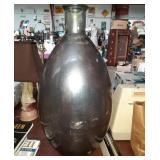 Large glass floor vase approximately 23 in tall