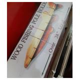 Wood fishing pole holder over 24 in Long holds