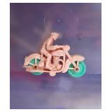 Vintage Auburn rubber motorcycle 4 in wide