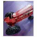 Vintage international red metal tractor 6" x 4"
