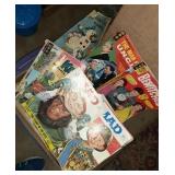 Flat of vintage comics