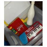 Tote with lid and several cute items inside