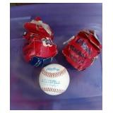 Group of 3 baseballs Wilson and Rawlings official