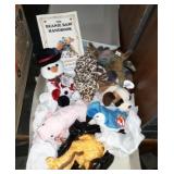 A box of 7 collectible Beanie Babies along with