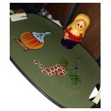 Beautiful green Wine Tray Plus wood nesting doll