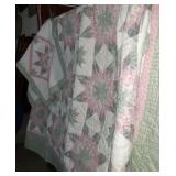 Pink and Green Quilt possibly full / Queen with