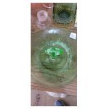 Green tiara platters with handle