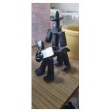 Railway tie cowboy on horse