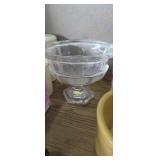 Large lead crystal pedestal dish. Made in Germany