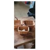 Group of 3 small longaberger baskets