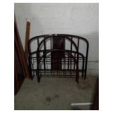 Twin bed. Metal. No rails. Two beds.