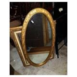 Oval mirror. 19x37. Plastic frame