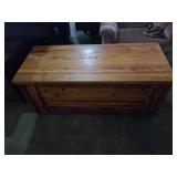 Brooks wood cedar chest. 48x20x21. Inner shelf.