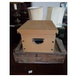 Cardboard file box. 13x10x17.