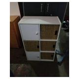Wood and wicker cube unit